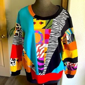 Berek Animal Print Sweatshirt Size M.